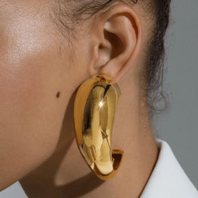Gold Plated Statement Sirena Chunky Hoops