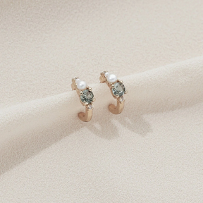 Oliver Pearl Huggie Hoops