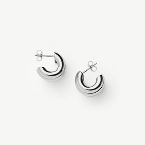 Rhodium Silver Plated Triple Hoops