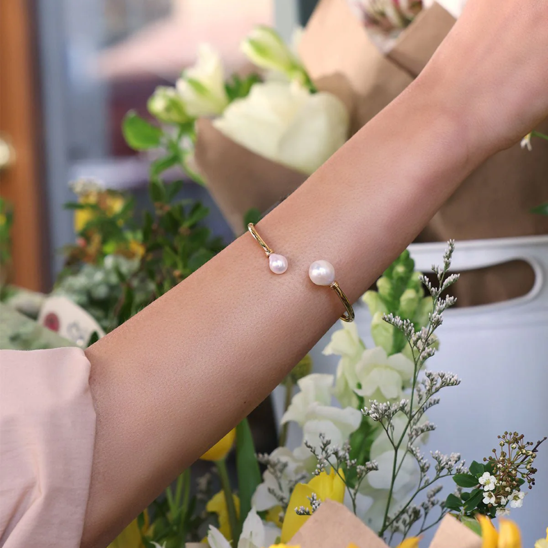 Nara Adjustable Pearl Cuff Bracelet
