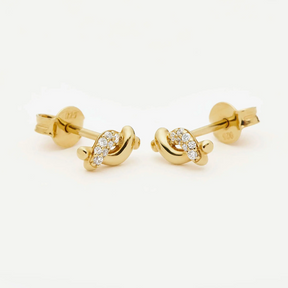 18K Gold Molten Snow Stud Earrings