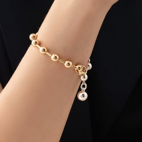 Two-Tone Celeste Beaded Bracelet