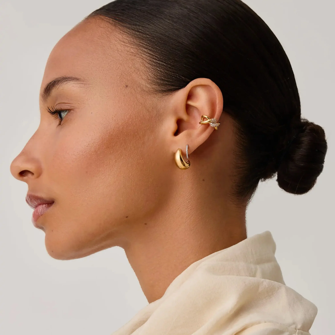 18K Gold Molten Snow Ear Cuff