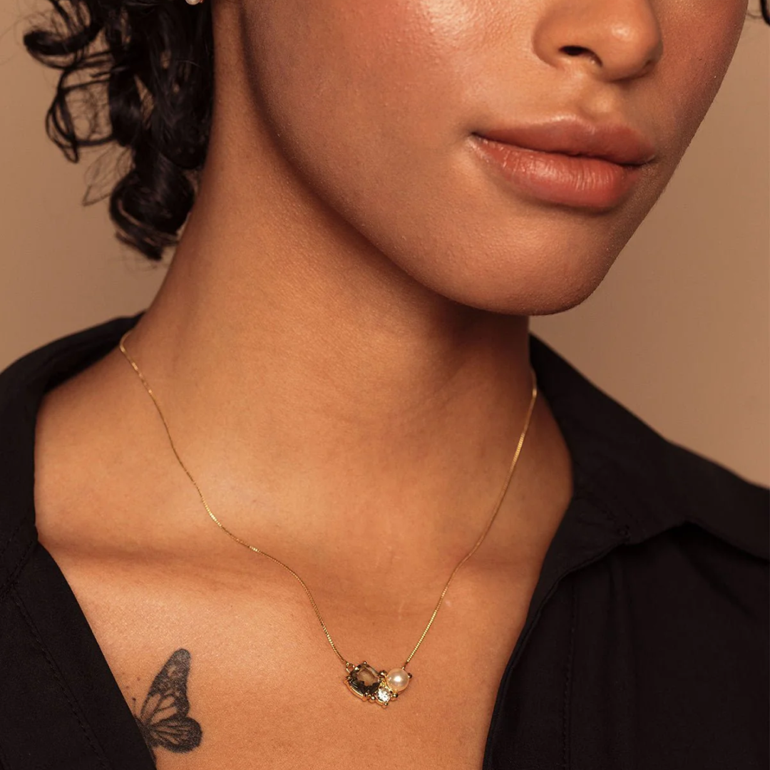 Sadie Pearl Cluster Pendant Necklace