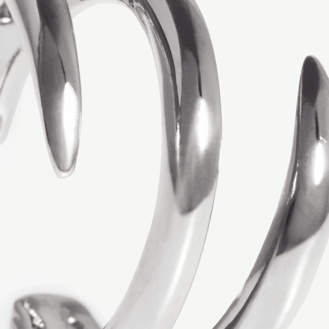 Rhodium Silver Claw Ear Cuff