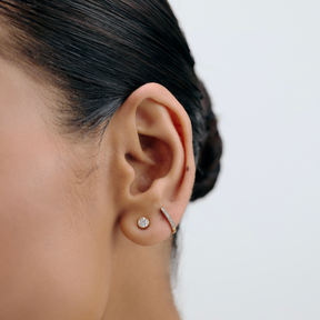 14K Yellow Gold Round Diamond Studs