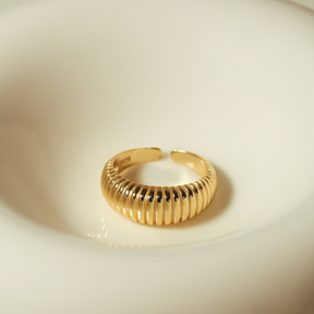 18K Gold Vermeil Ridged Ring