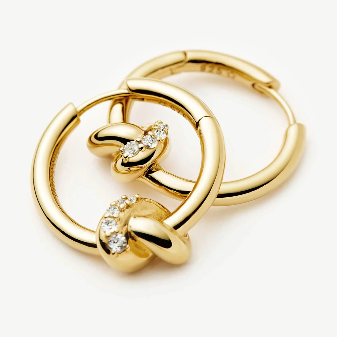 Lucy Williams Pavé Knot Hoop Earrings