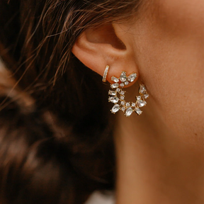 Lupe Crescent Crystal Hoop Earrings