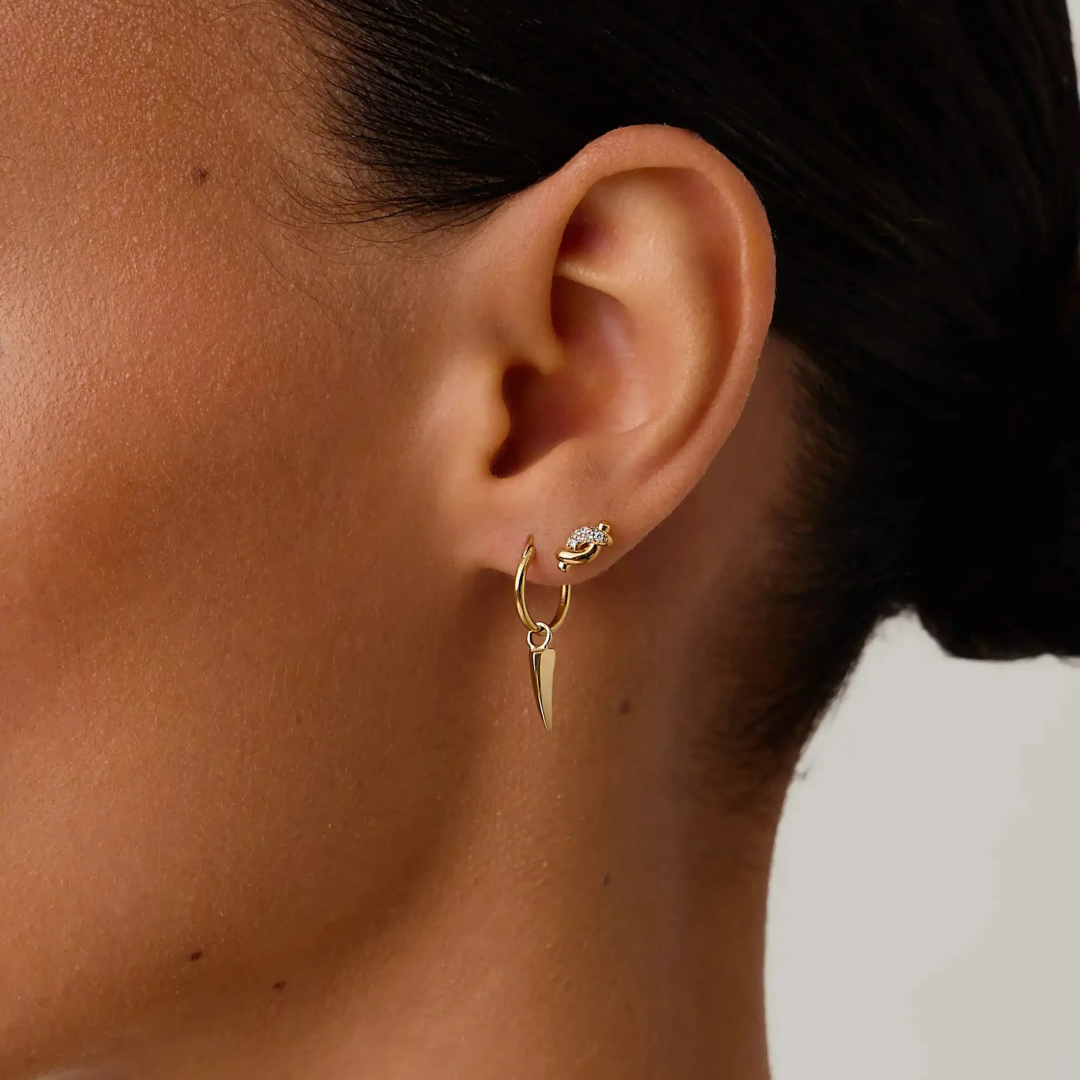 18K Gold Molten Snow Stud Earrings