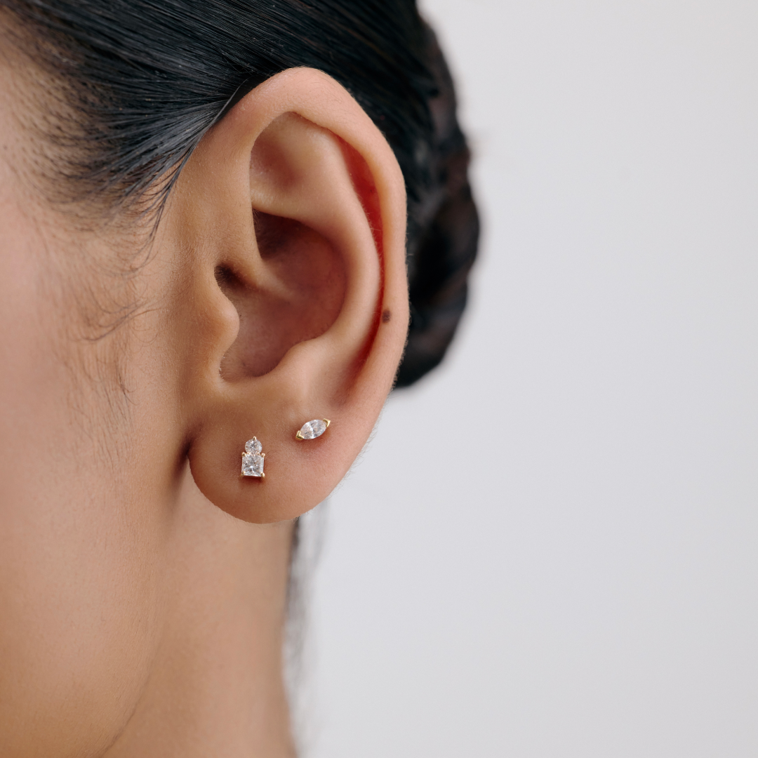 Droplet Lab-Grown Diamond Stud Earrings