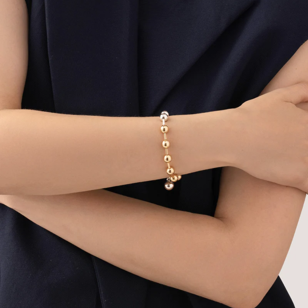 Two-Tone Celeste Beaded Bracelet