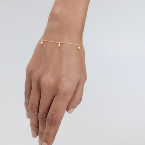 Lab-Grown Diamond Drop Charm Chain Bracelet