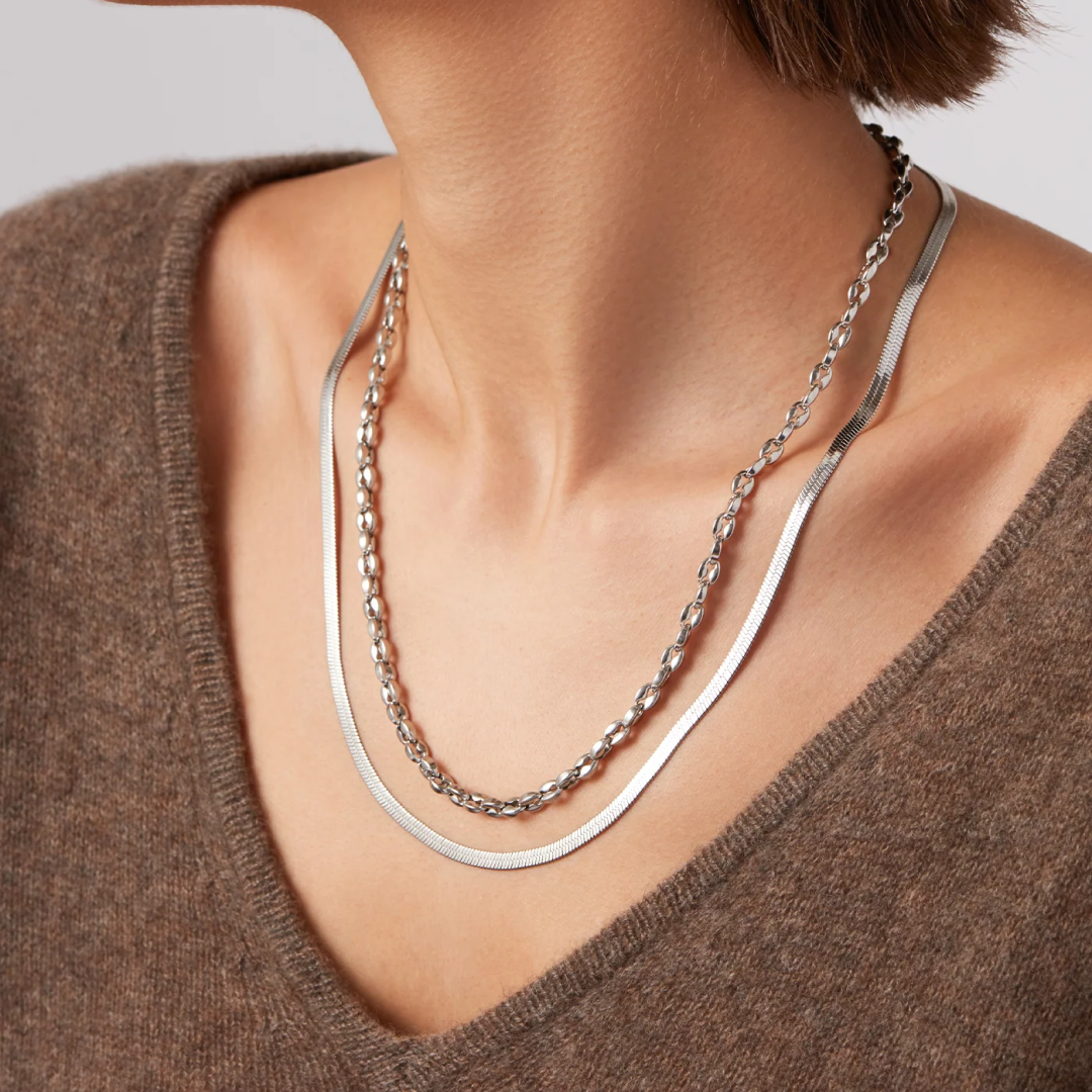 Platinum Plated Dhani Chain Necklace