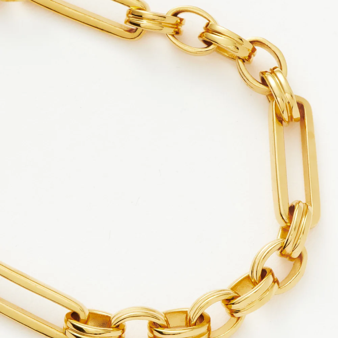 18K Gold Plated Axiom Link Chain Bracelet