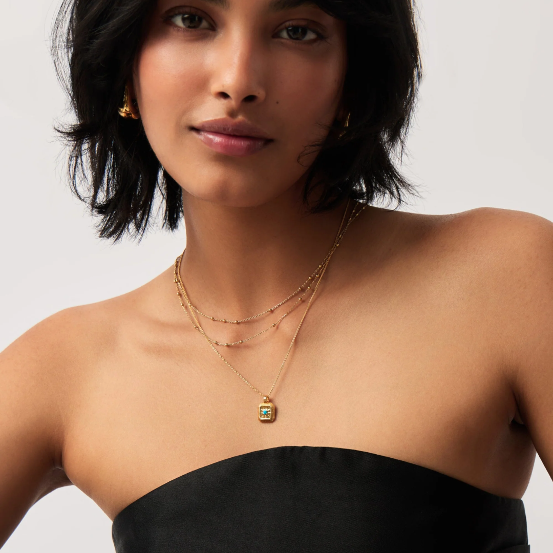 Engravable December Birthstone Pendant Necklace