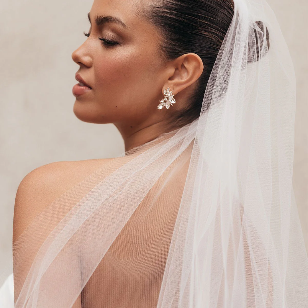 Silver Plated Porter Crystal Cluster Studs