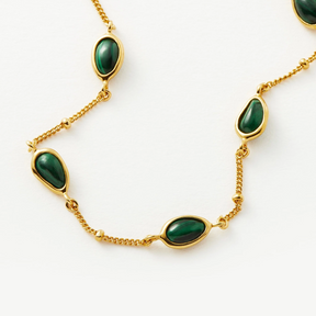 18K Gold Magma Gemstone Charm Bracelet