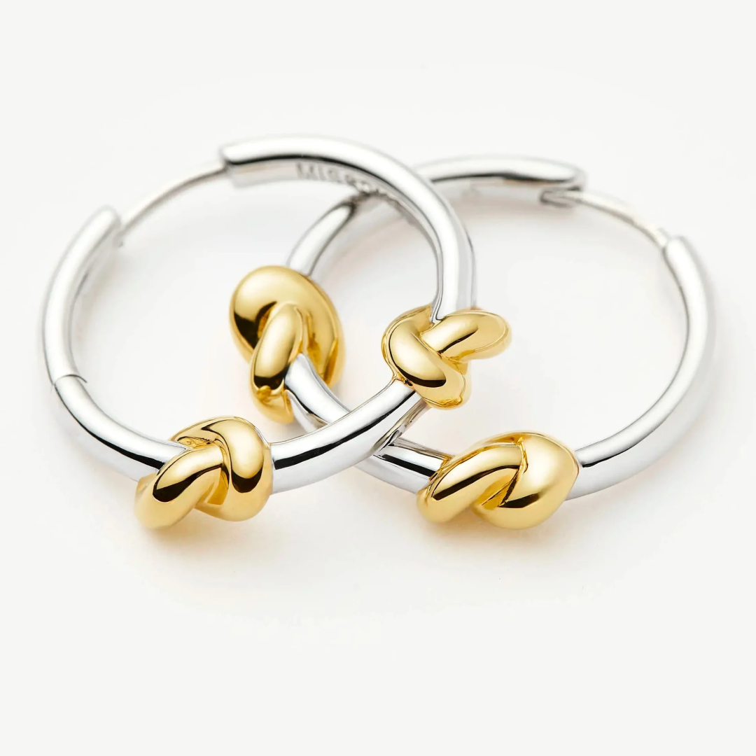 Lucy Williams Two-Tone Knot Hoop Earrings