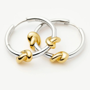 Lucy Williams Two-Tone Knot Hoop Earrings