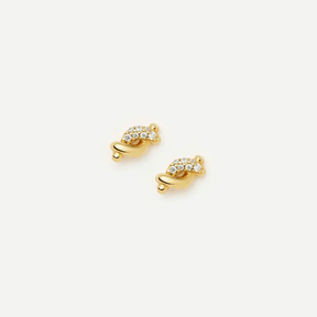 18K Gold Molten Snow Stud Earrings