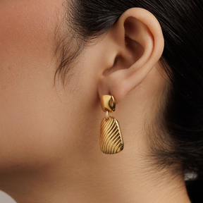 Fluid Ridged Dangler Earrings