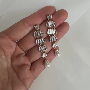 Rhodium Silver Elora Drop Earrings