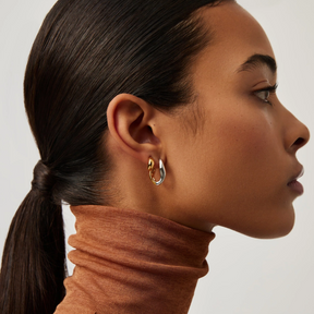 Two-Toned Savi Hoop Earrings
