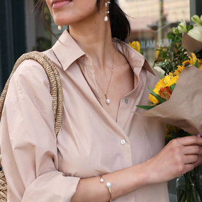 Nara Adjustable Pearl Cuff Bracelet