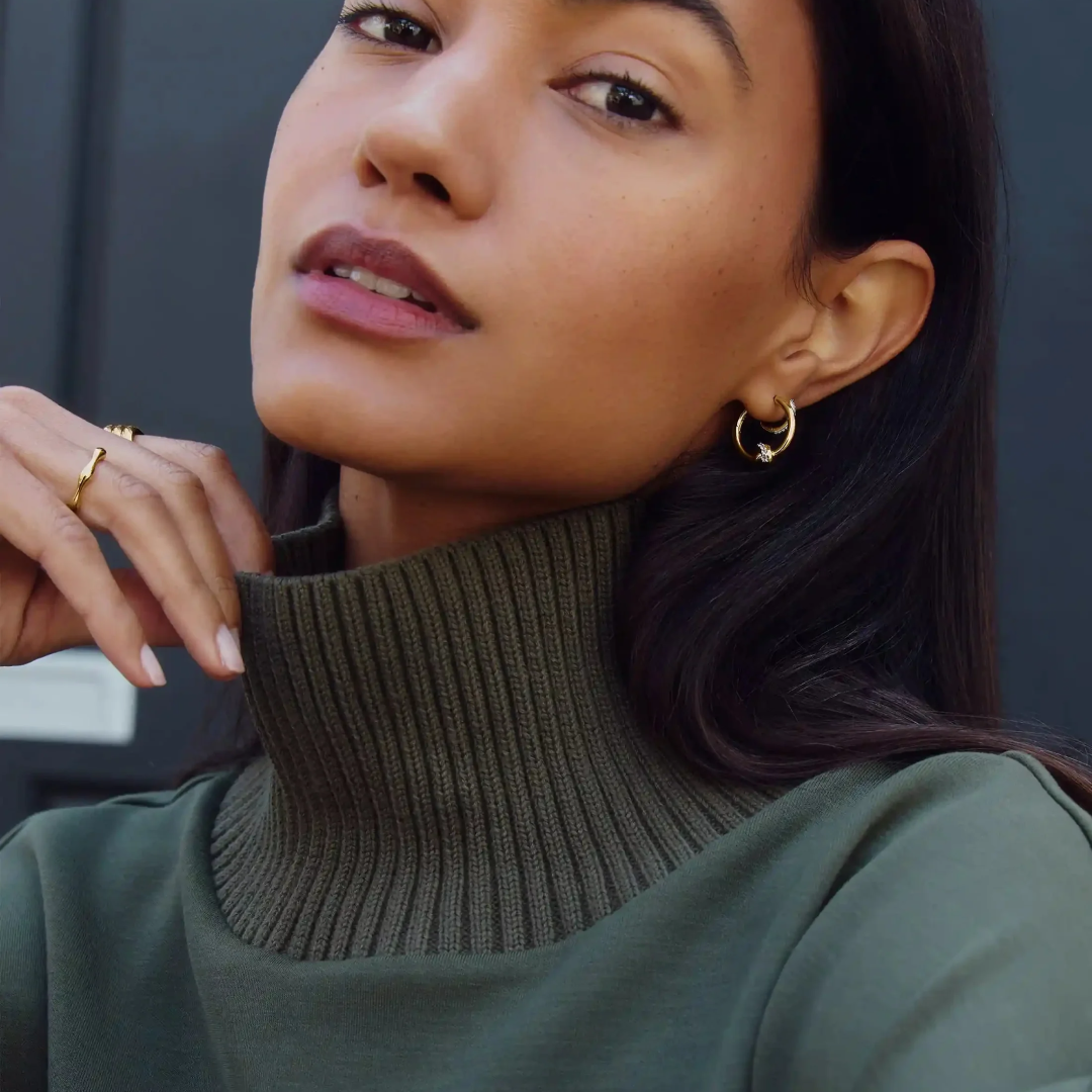 Lucy Williams Pavé Knot Hoop Earrings