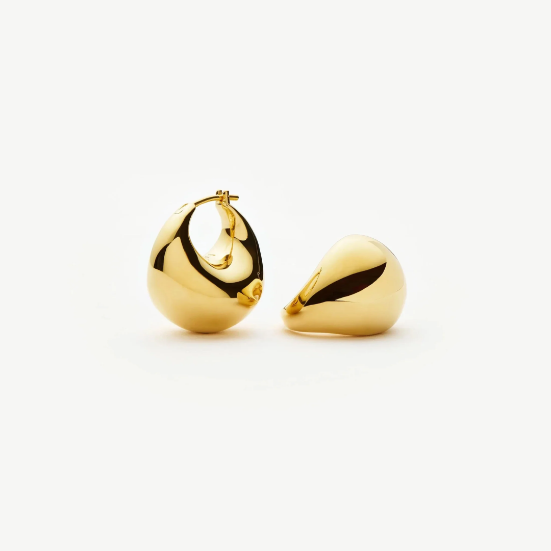 18K Gold Chubby Domed Hoops