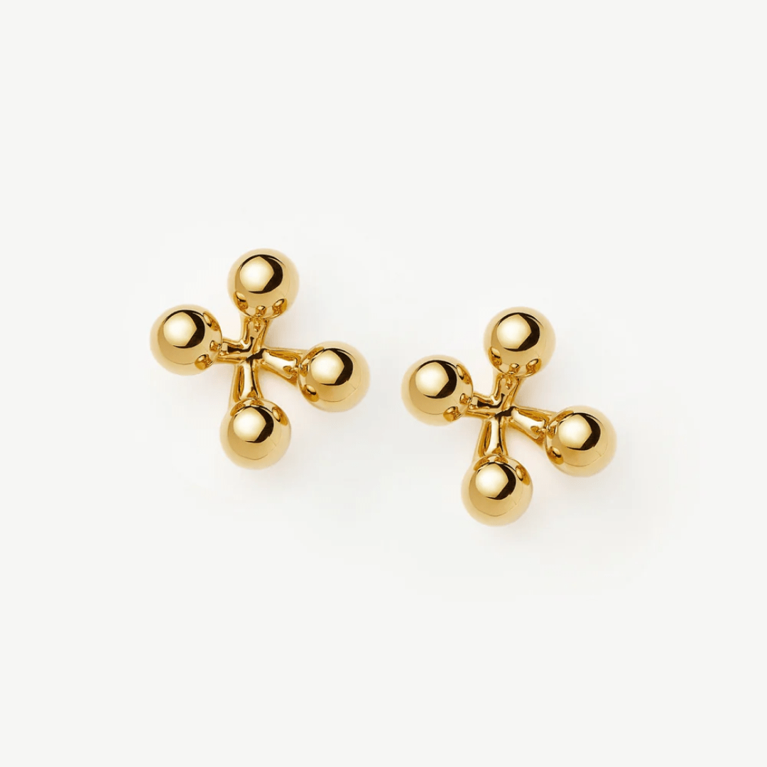 18K Gold Plating Atom Oversized Stud Earrings