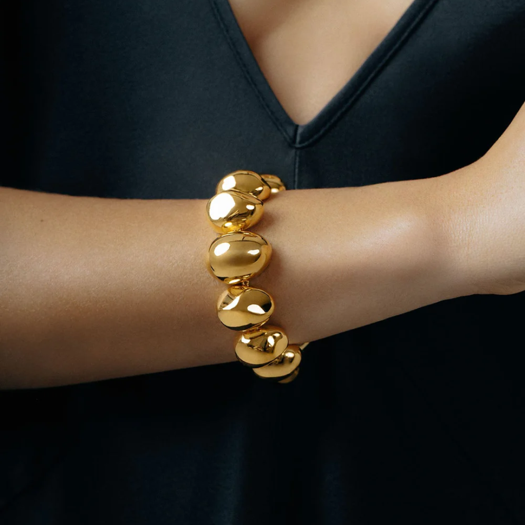 22k Gold Plated Chunky Ovo Bracelet