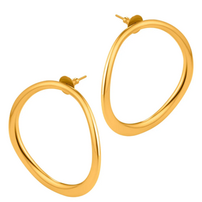 Statement Round Trip Hoop Earrings