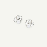 Silver Plated Mini Bordeaux Crystal Studs