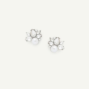 Silver Plated Mini Bordeaux Crystal Studs