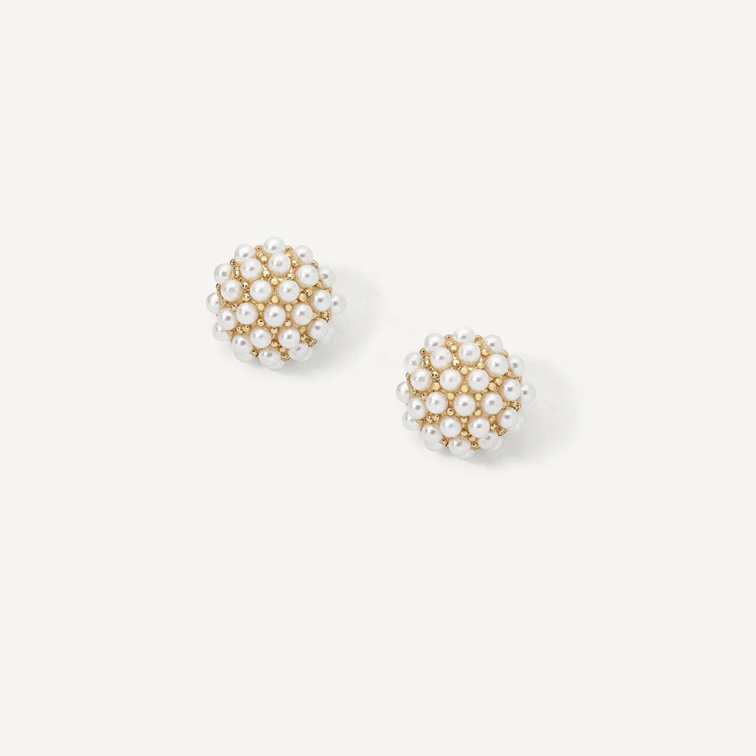 Mini Domed Pearl Pave Studs
