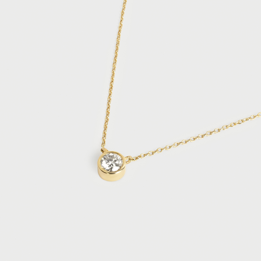 Lab-Grown Round Diamond Pendant Necklace
