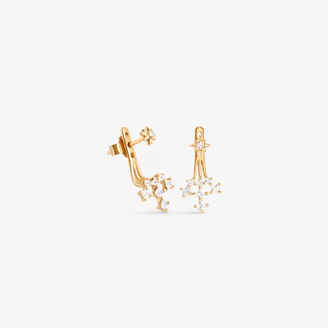 18K Gold Plated Cosmic Crystal Ear Jackets