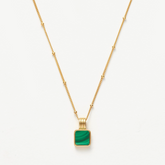 Lucy Williams Square Malachite Pendant Necklace