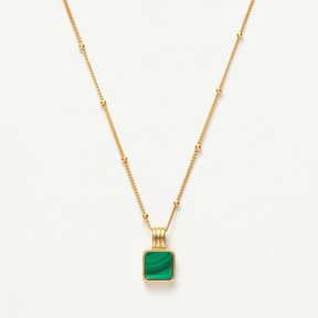 Lucy Williams Square Malachite Pendant Necklace