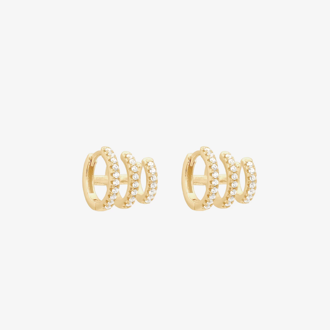 Katerina Triple Pavé Hoops