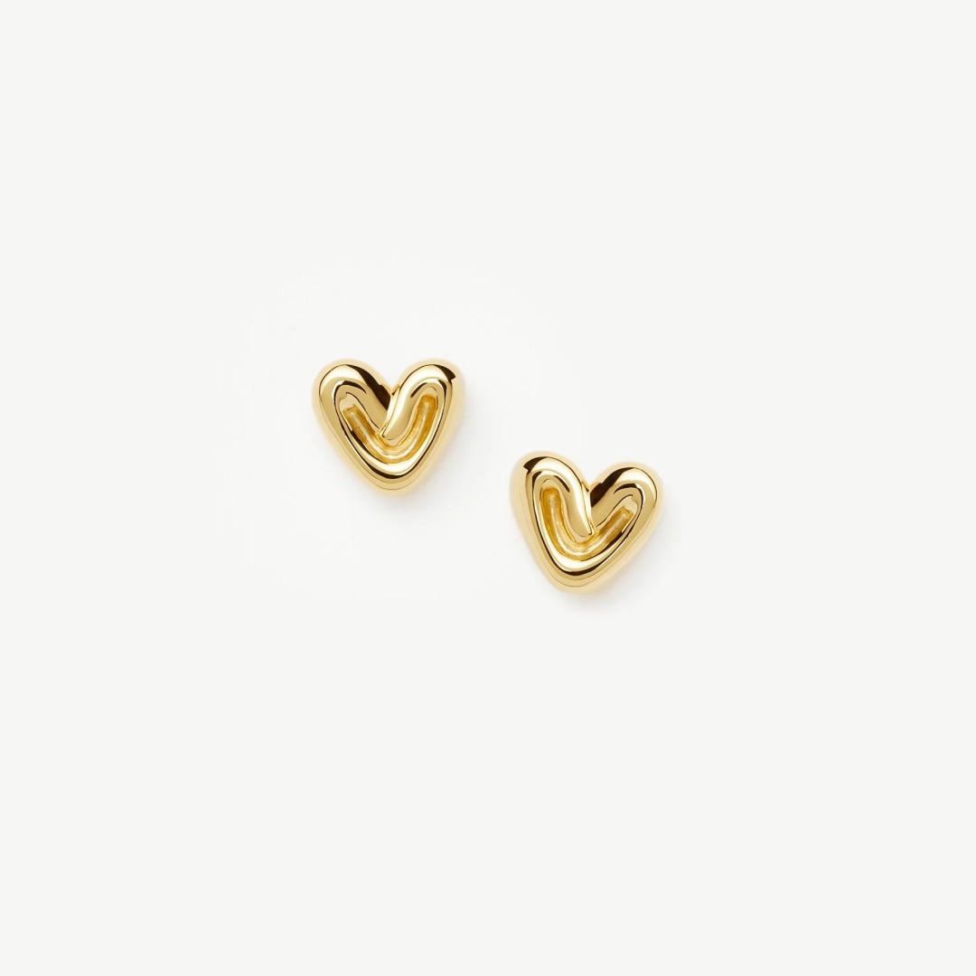 Sculptural Puffy Heart Mini Stud Earrings