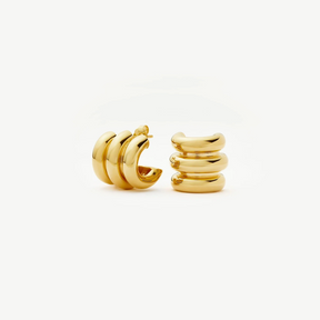 18K Gold Plated Triple Hoops