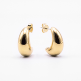 14K Gold Plated Puffy Dome Earrings