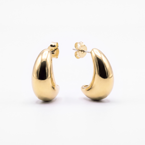 14K Gold Plated Puffy Dome Earrings