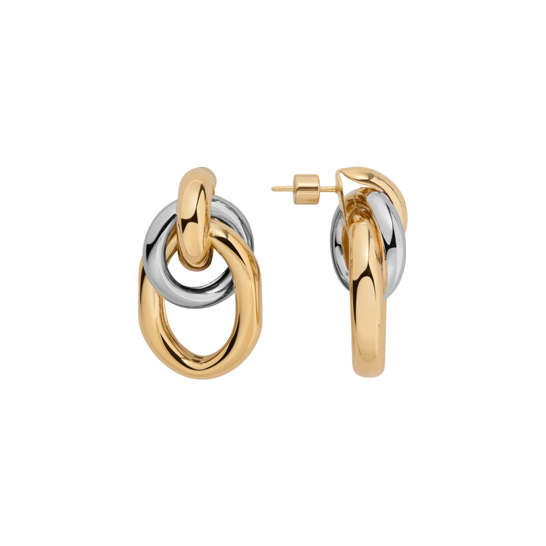 Two-Tone Ami Hoop Earrings