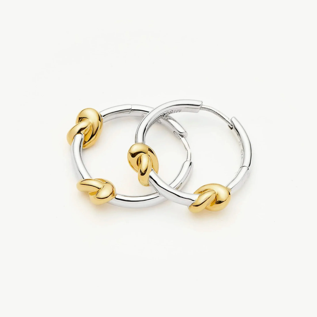 Lucy Williams Two-Tone Knot Hoop Earrings