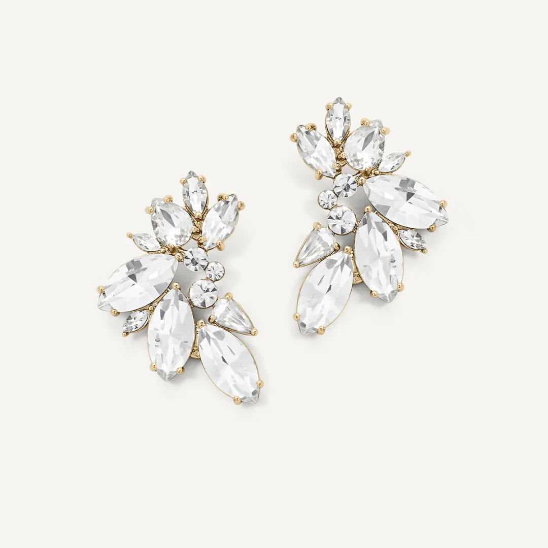 14K Gold Plated Porter Crystal Cluster Studs