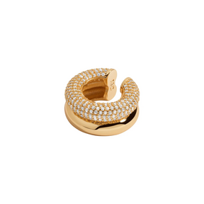 14k Gold Plated Pave Double Ear Cuff